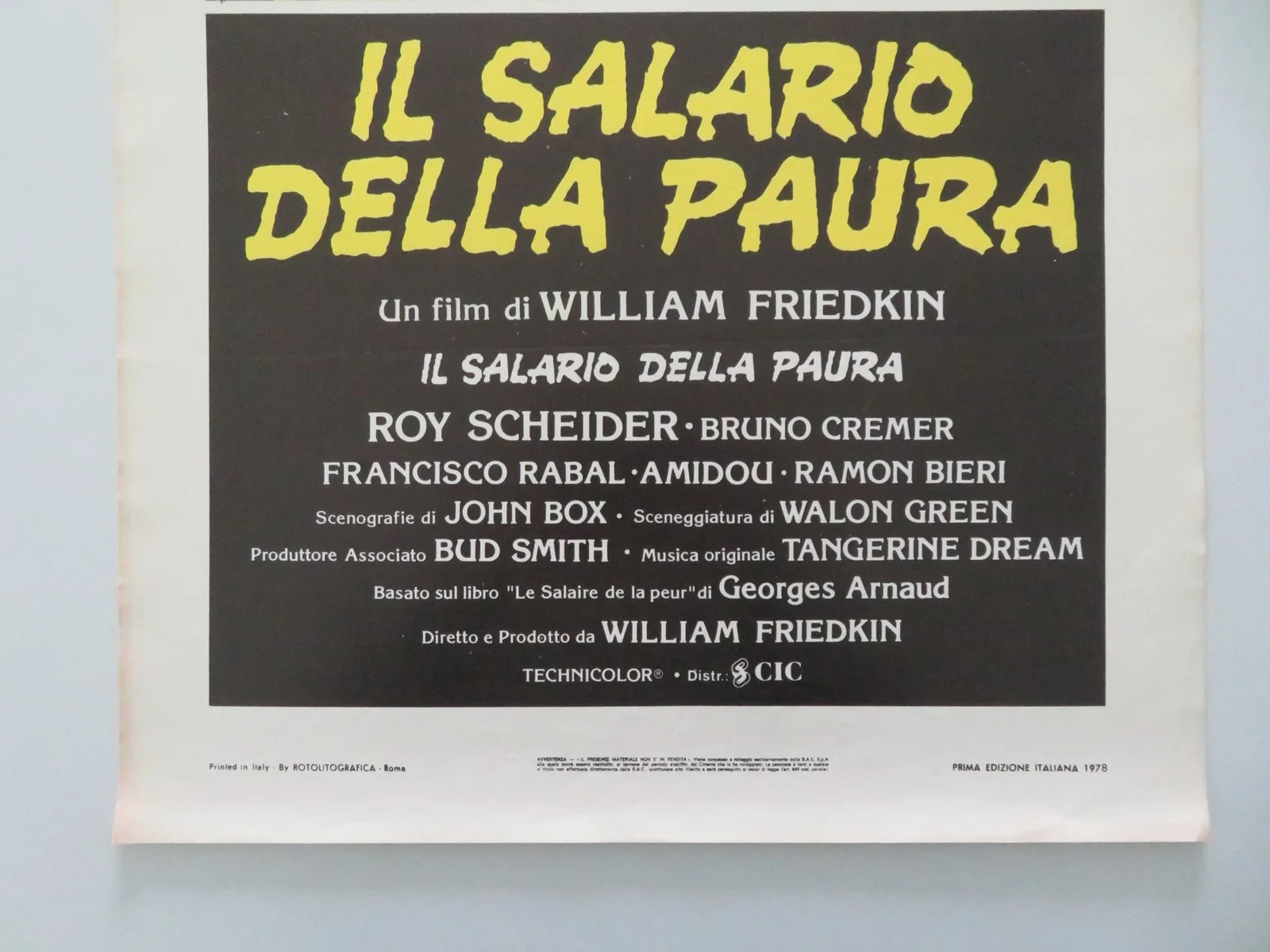 SORCERER ITALIAN LOCANDINA POSTER ROY SCHEIDER BRUNO CREMER 1978, изображение 4