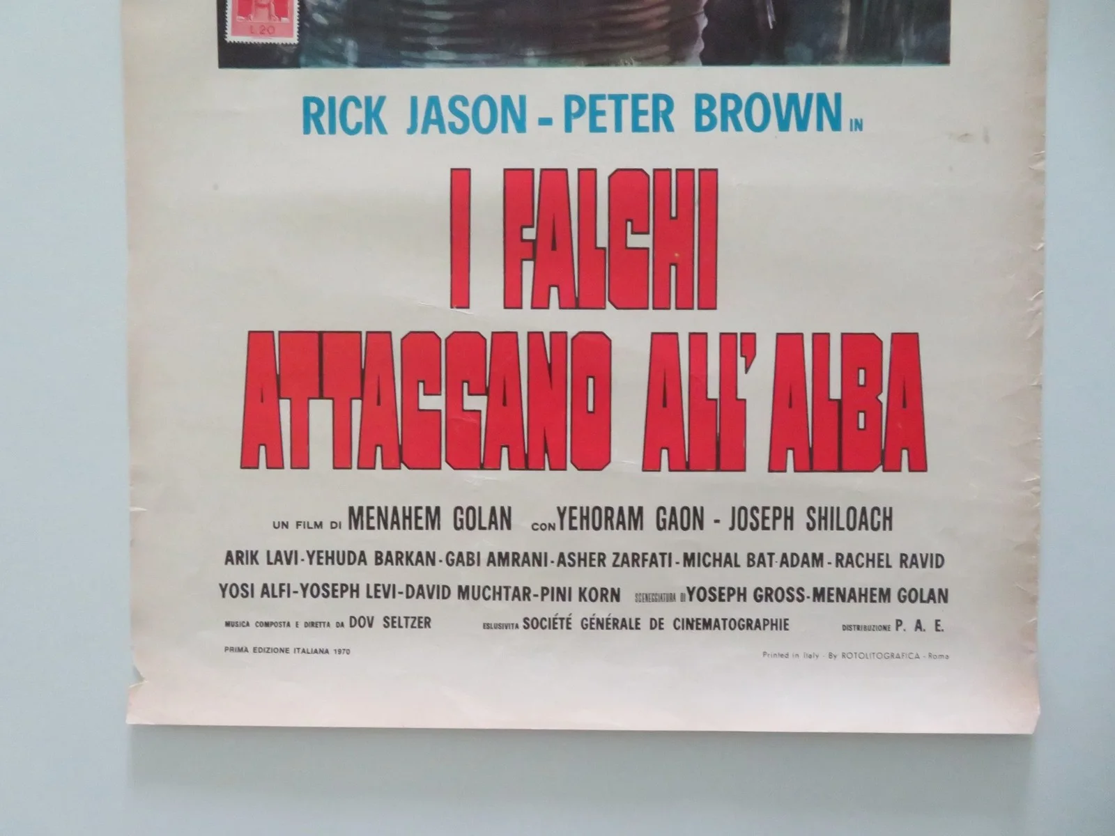 EAGLES ATTACK AT DAWN ITALIAN LOCANDINA POSTER YEHORAM GAON JOSEPH SHILOACH 1970, изображение 4
