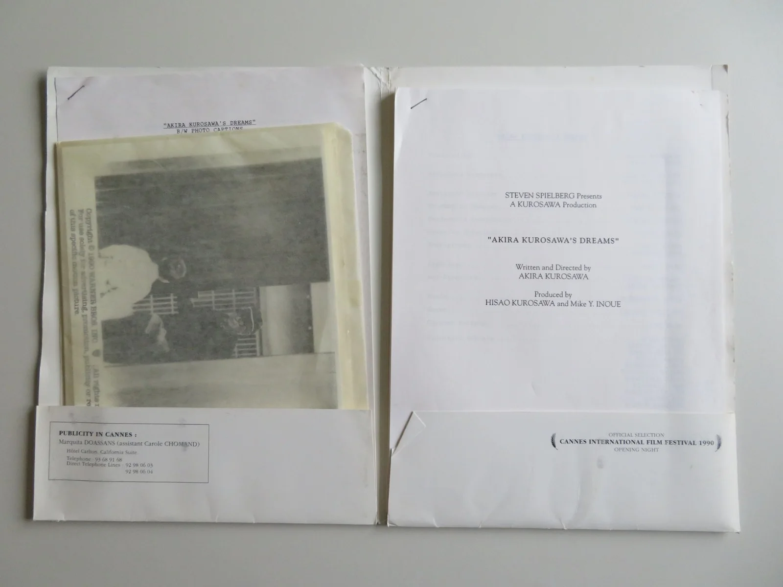 DREAMS PRESS KIT 1990 AKIRA TERAO MITSUKO BAISHO, image 2