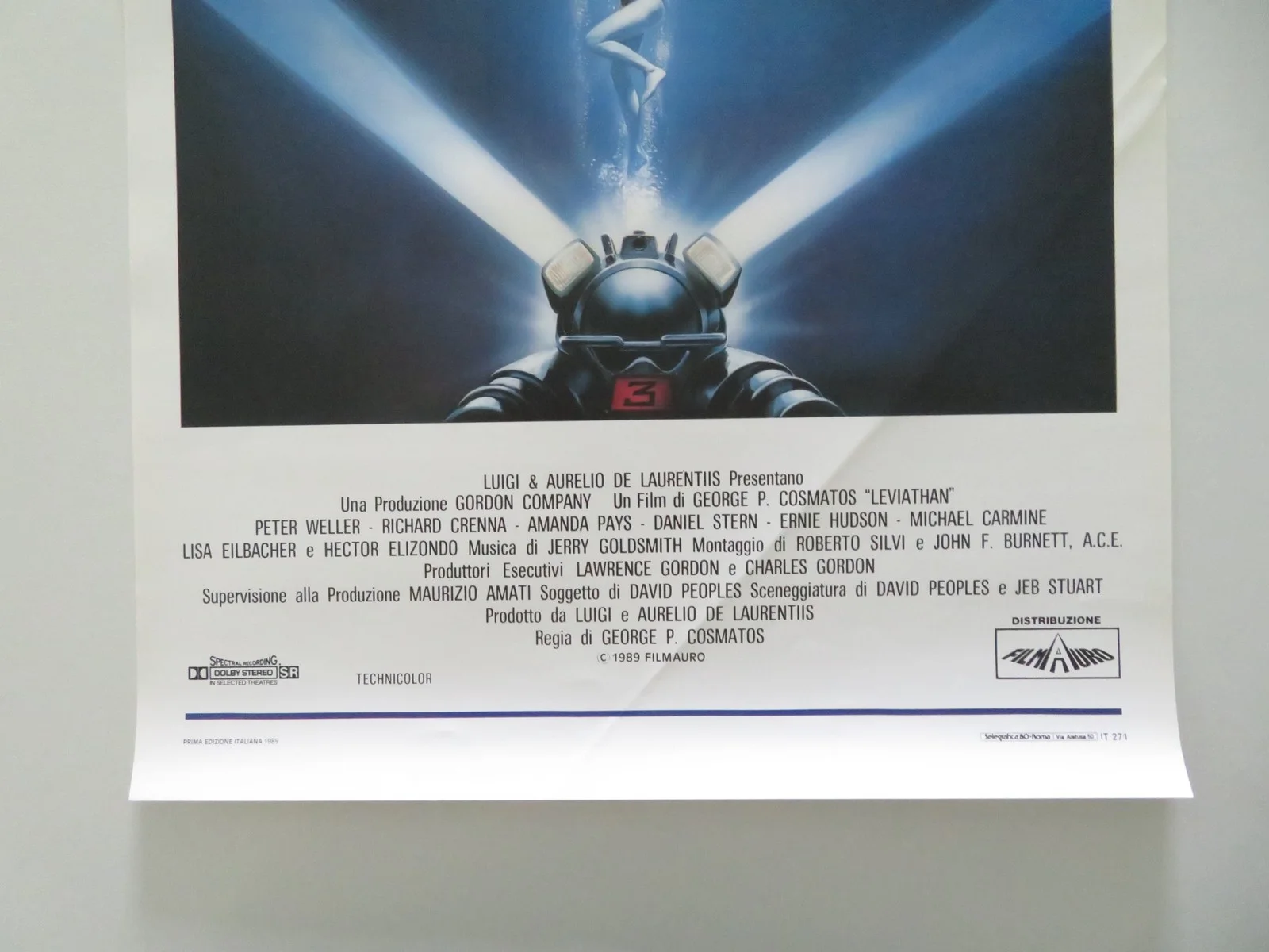 LEVIATHAN ITALIAN LOCANDINA POSTER PETER WELLER RICHARD CRENNA 1989, изображение 4