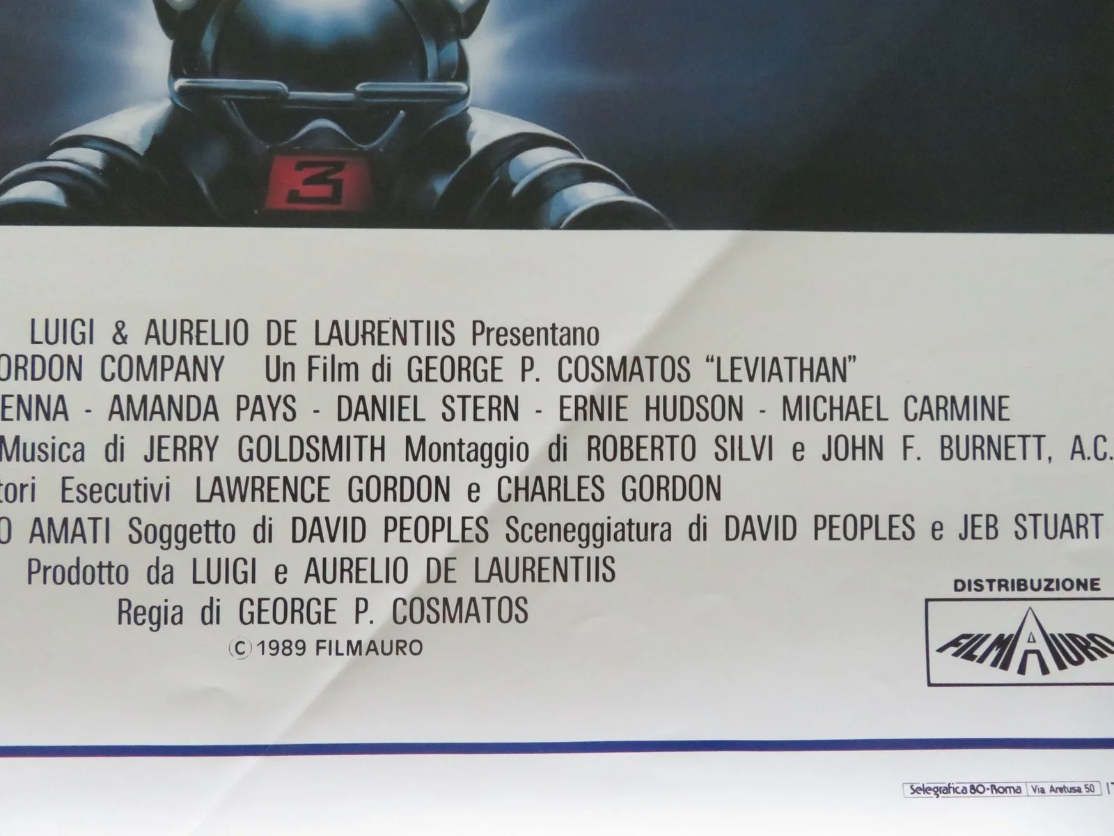LEVIATHAN ITALIAN LOCANDINA POSTER PETER WELLER RICHARD CRENNA 1989, изображение 5