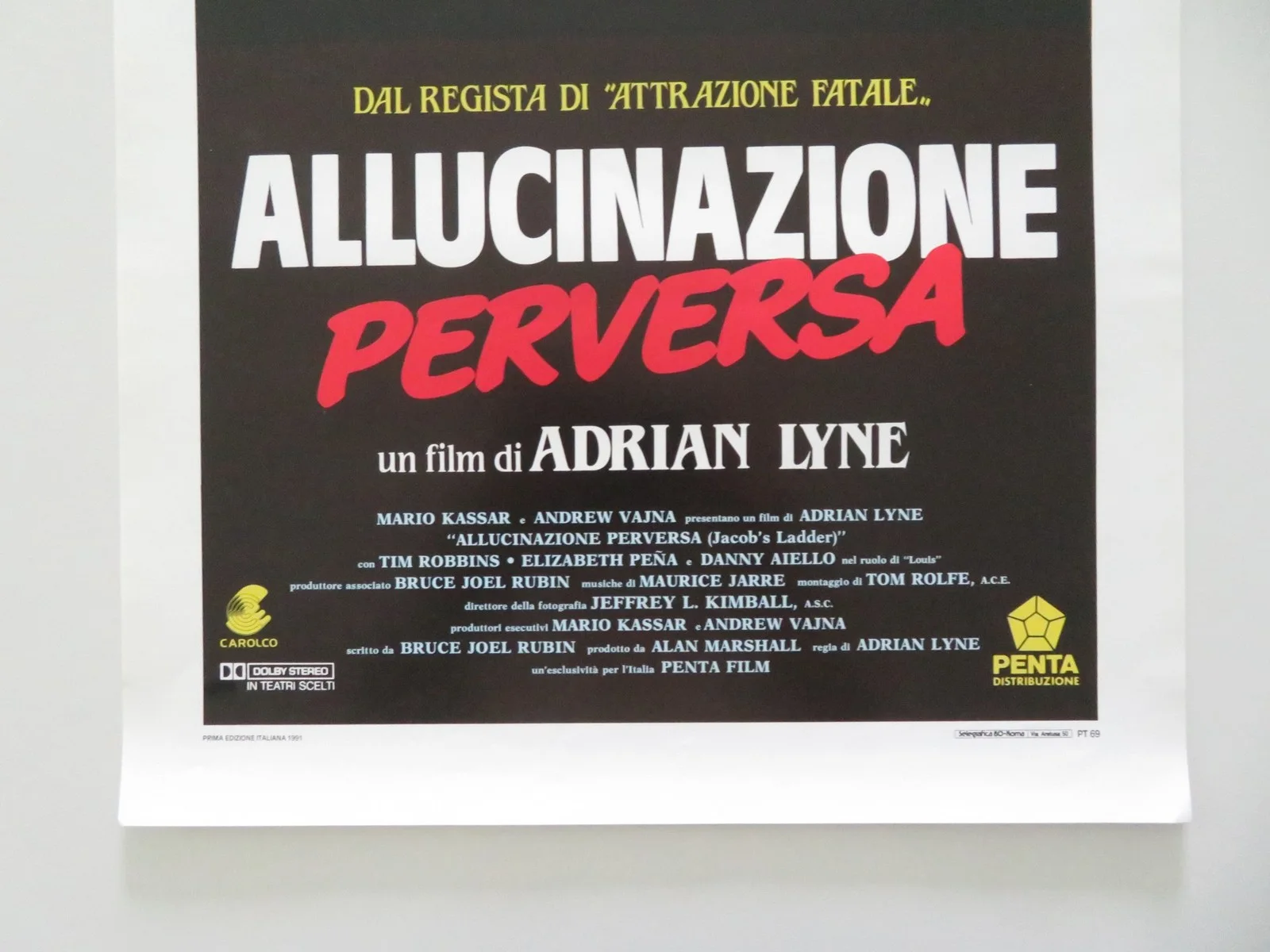 JACOB'S LADDER ITALIAN LOCANDINA POSTER TIM ROBBINS ELIZABETH PENA 1990, изображение 4