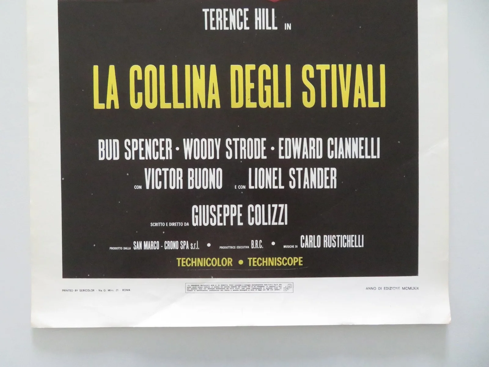 BOOT HILL ITALIAN LOCANDINA POSTER TERENCE HILL BUD SPENCER 1969, изображение 4