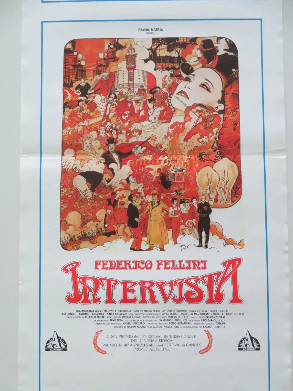INTERVISTA ITALIAN LOCANDINA POSTER SERGIO RUBINI ANTONELLA PONZIANI 1987, изображение 3
