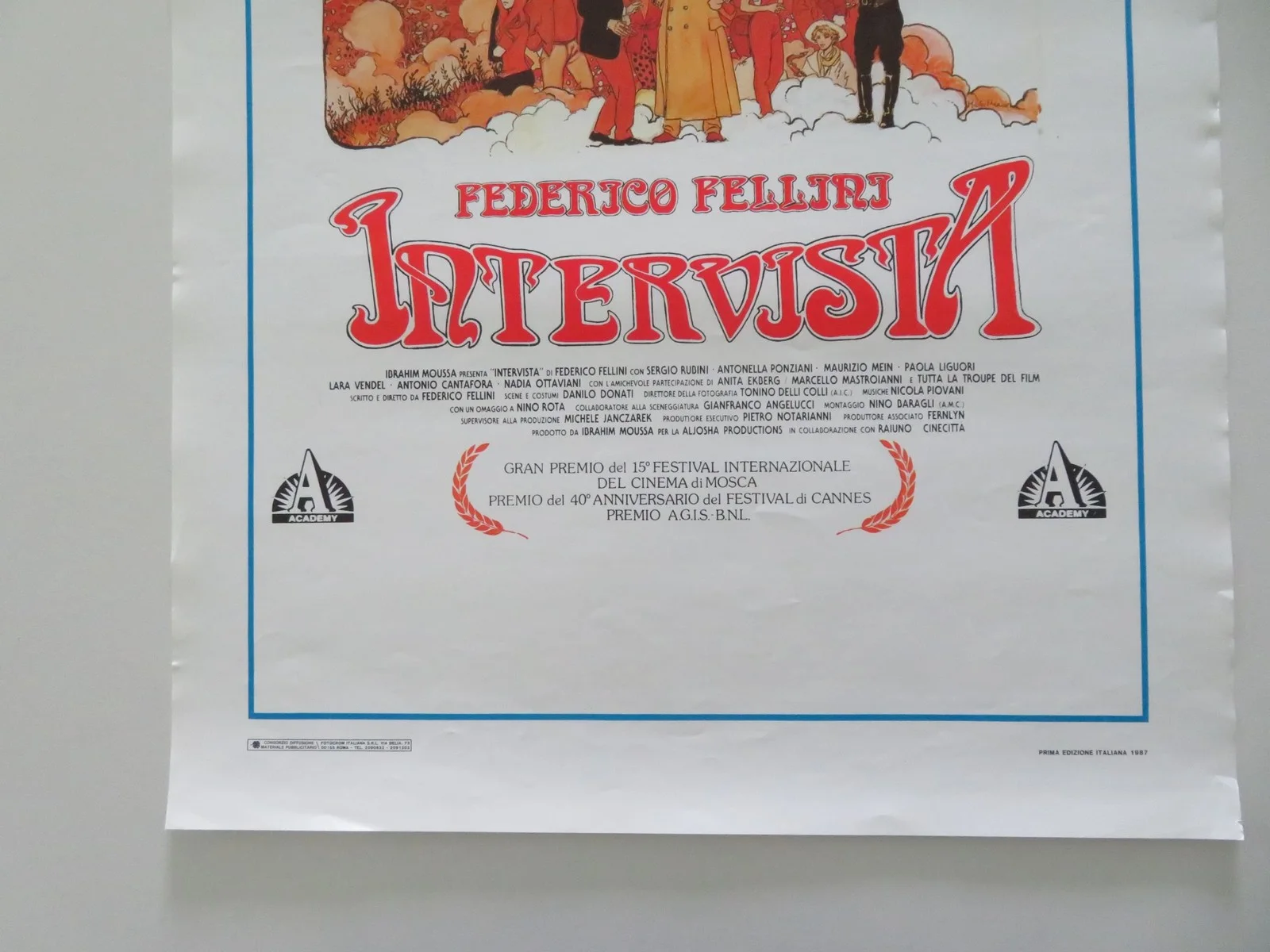 INTERVISTA ITALIAN LOCANDINA POSTER SERGIO RUBINI ANTONELLA PONZIANI 1987, изображение 4