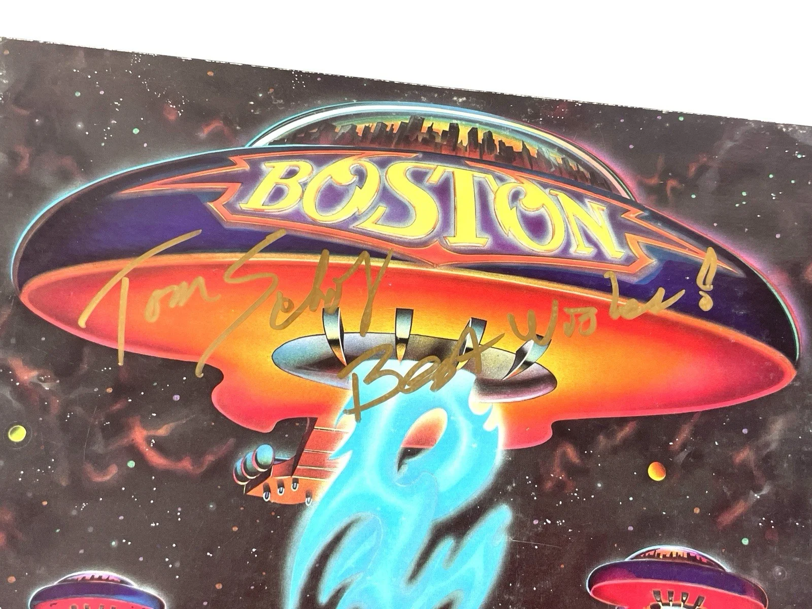 Boston Tom Scholz Signed Autographed Debut Selftitled Vinyl Record Album ACOA 🎸, изображение 2