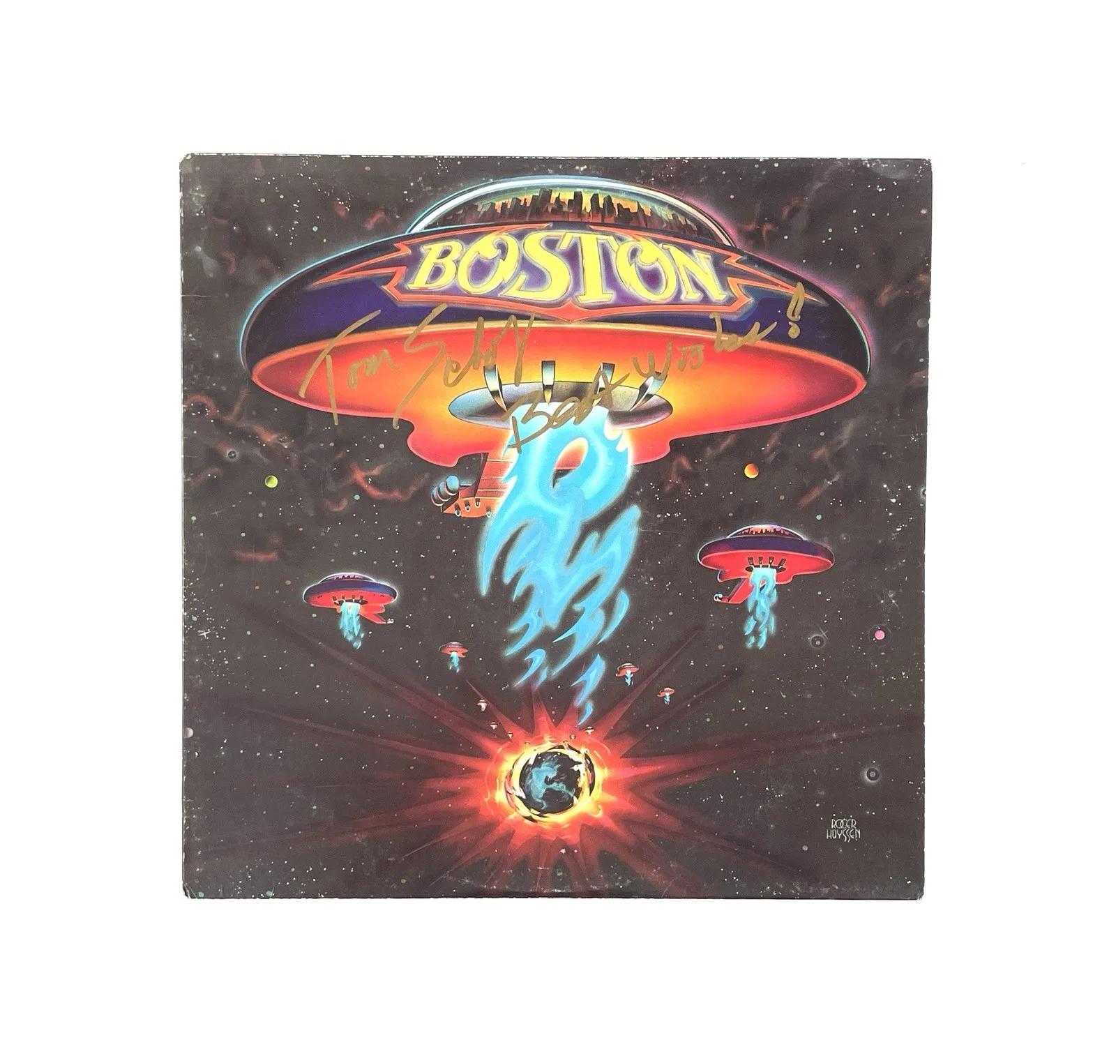 Boston Tom Scholz Signed Autographed Debut Selftitled Vinyl Record Album ACOA 🎸, изображение 4