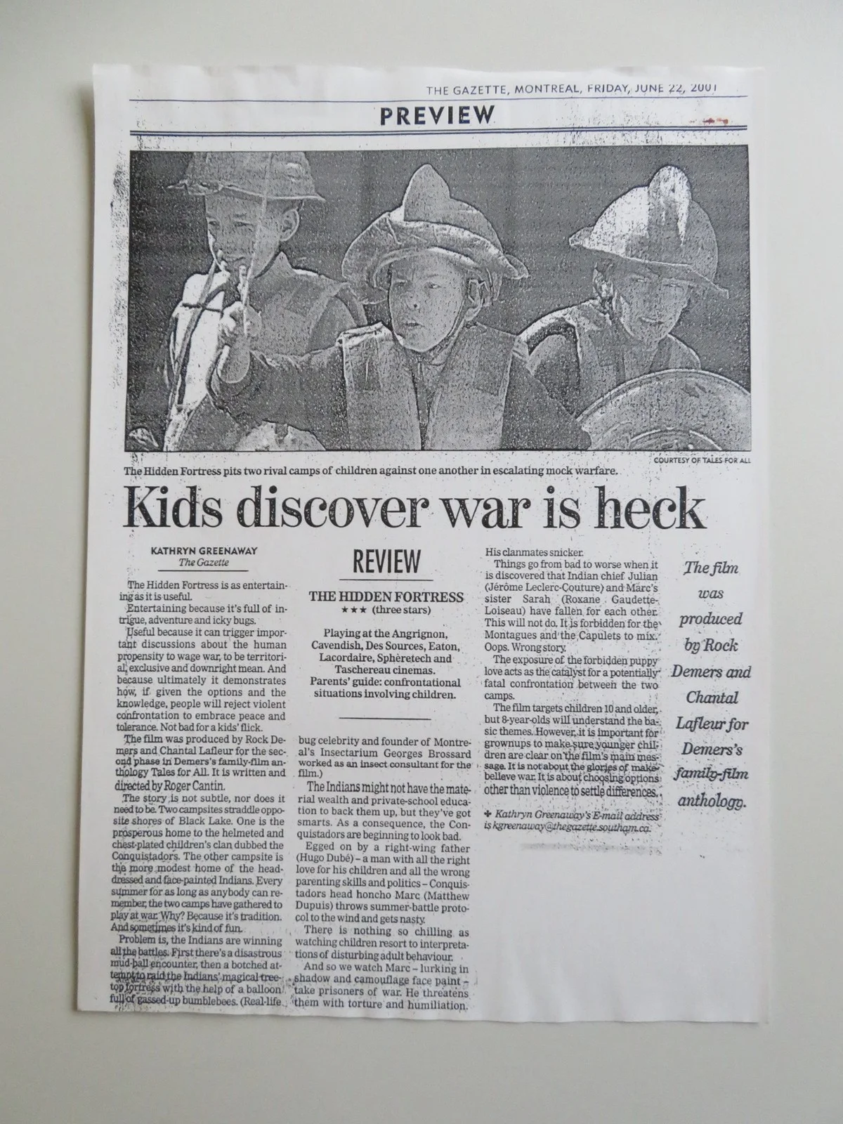 THE HIDDEN FORTRESS PRESS KIT 2001 MATTHEW DUPUIS ROXANE GAUDETTE-LOISEAU, изображение 4
