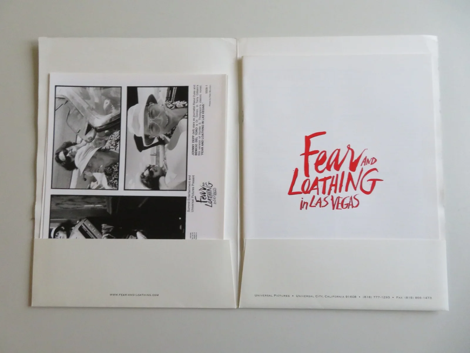 FEAR AND LOATHING IN LAS VEGAS PRESS KIT 1998 JOHNNY DEPP BENICIO DEL TORO, изображение 2