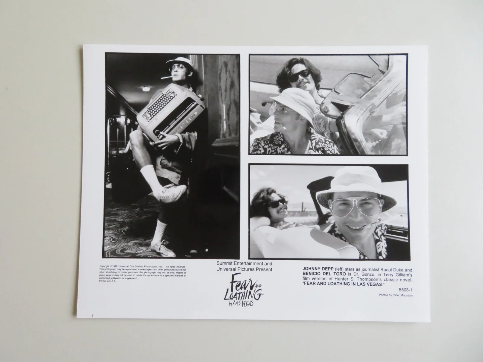 FEAR AND LOATHING IN LAS VEGAS PRESS KIT 1998 JOHNNY DEPP BENICIO DEL TORO, изображение 3