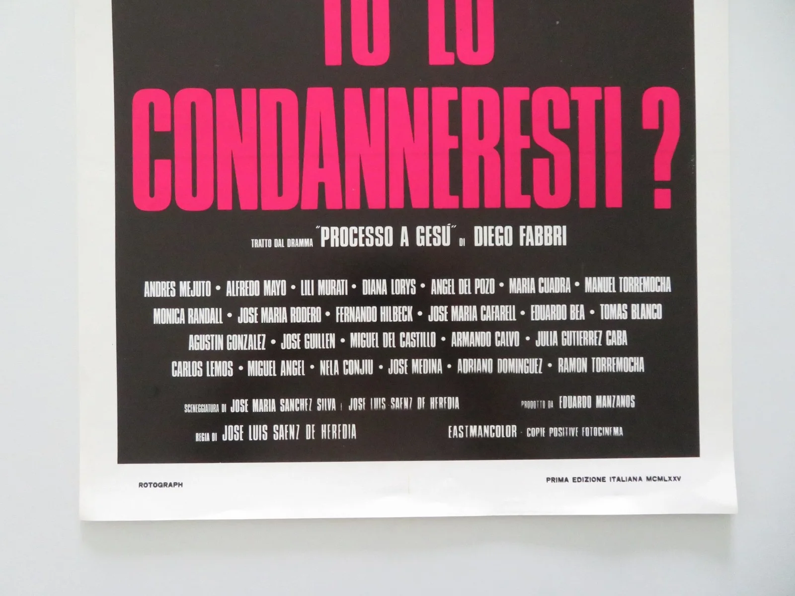 PROCESO A JESUS ITALIAN LOCANDINA POSTER ANDRES MEJUTO ALFREDO MAYO 1975, изображение 4