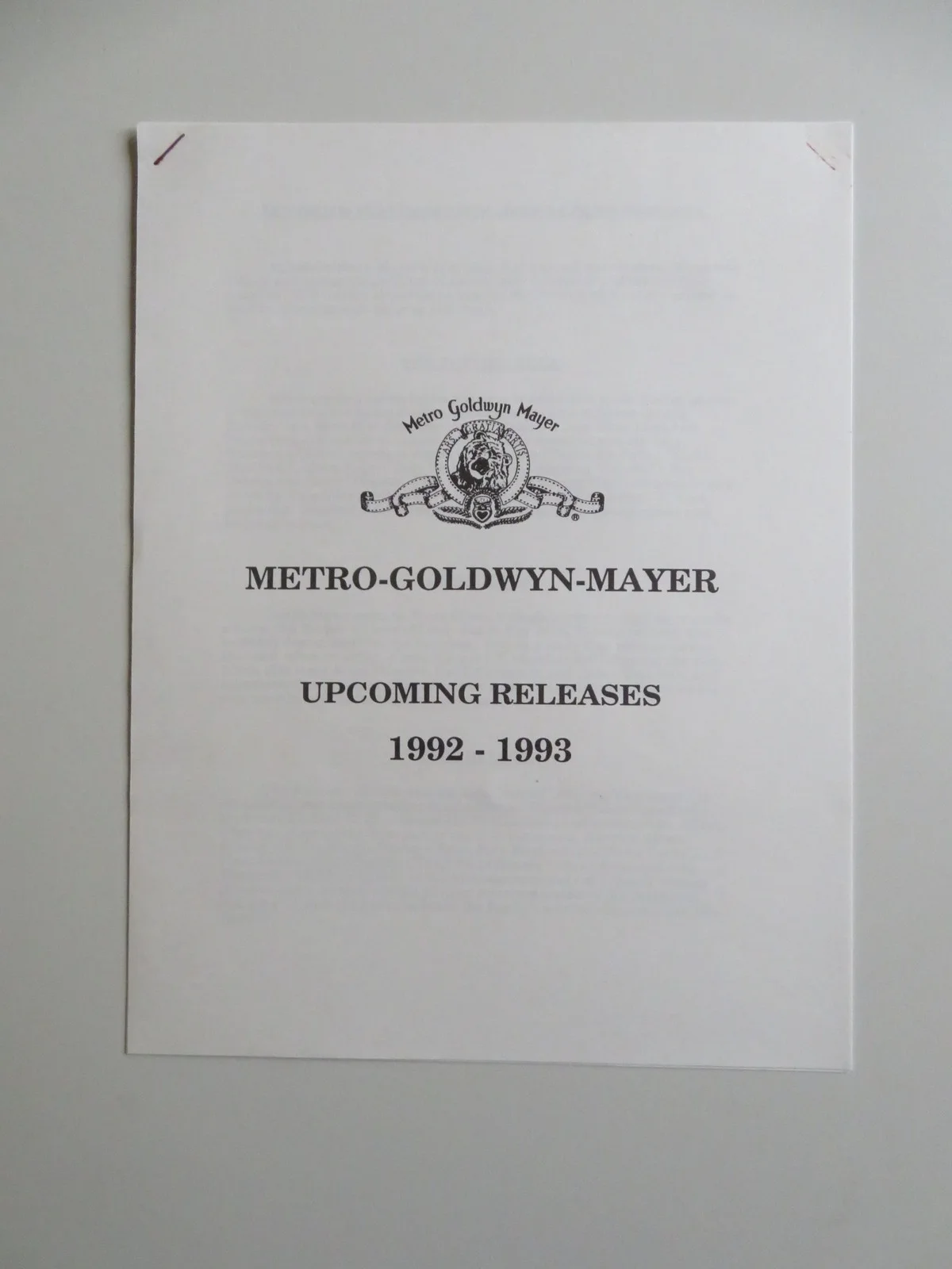 SON OF THE PINK PANTHER PRESS KIT 1993 ROBERTO BENIGNI HERBERT LOM BURT KWOUK, изображение 3