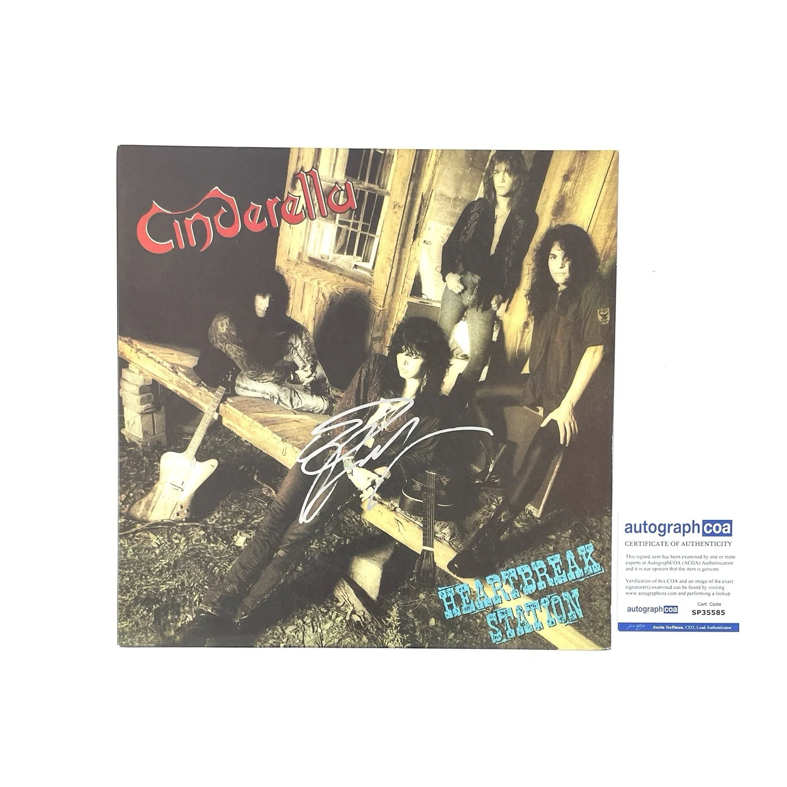 Cinderella Tom Keifer Signed Limited Edition Heartbreak Station Blue Vinyl ACOA, изображение 2
