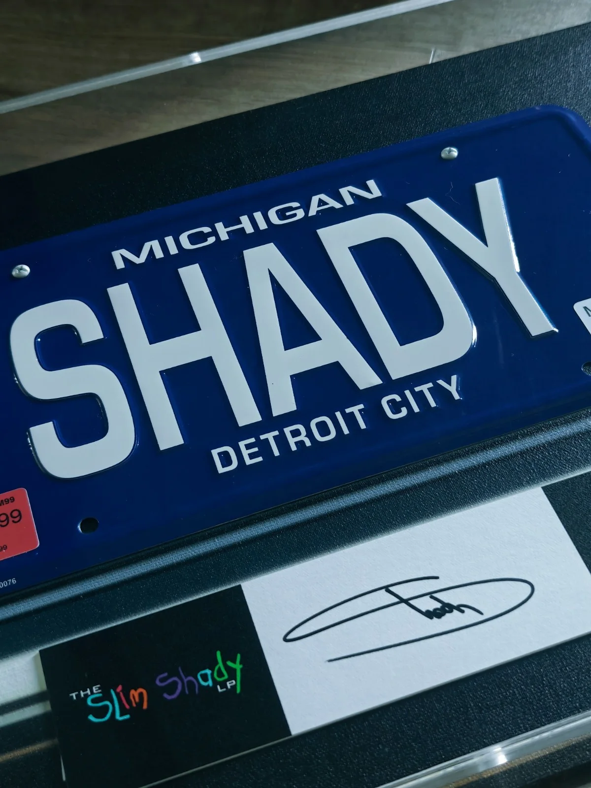 New Eminem Signed License Plate Shadow Box Shady Trophy COA SSLP25, изображение 2
