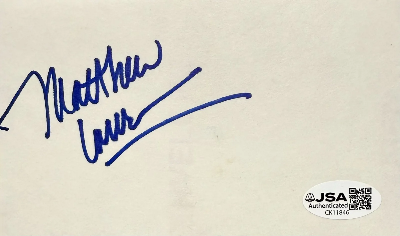 Matthew Laurance — MATTHEW LAURANCE Signed Autograph 3 x 5 INDEX CARD Beverly Hills 90210 JSA CERT, image 3