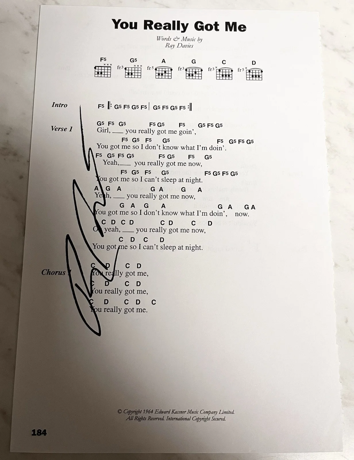 Ray Davies Signed Music Sheet The Kinks, image 2