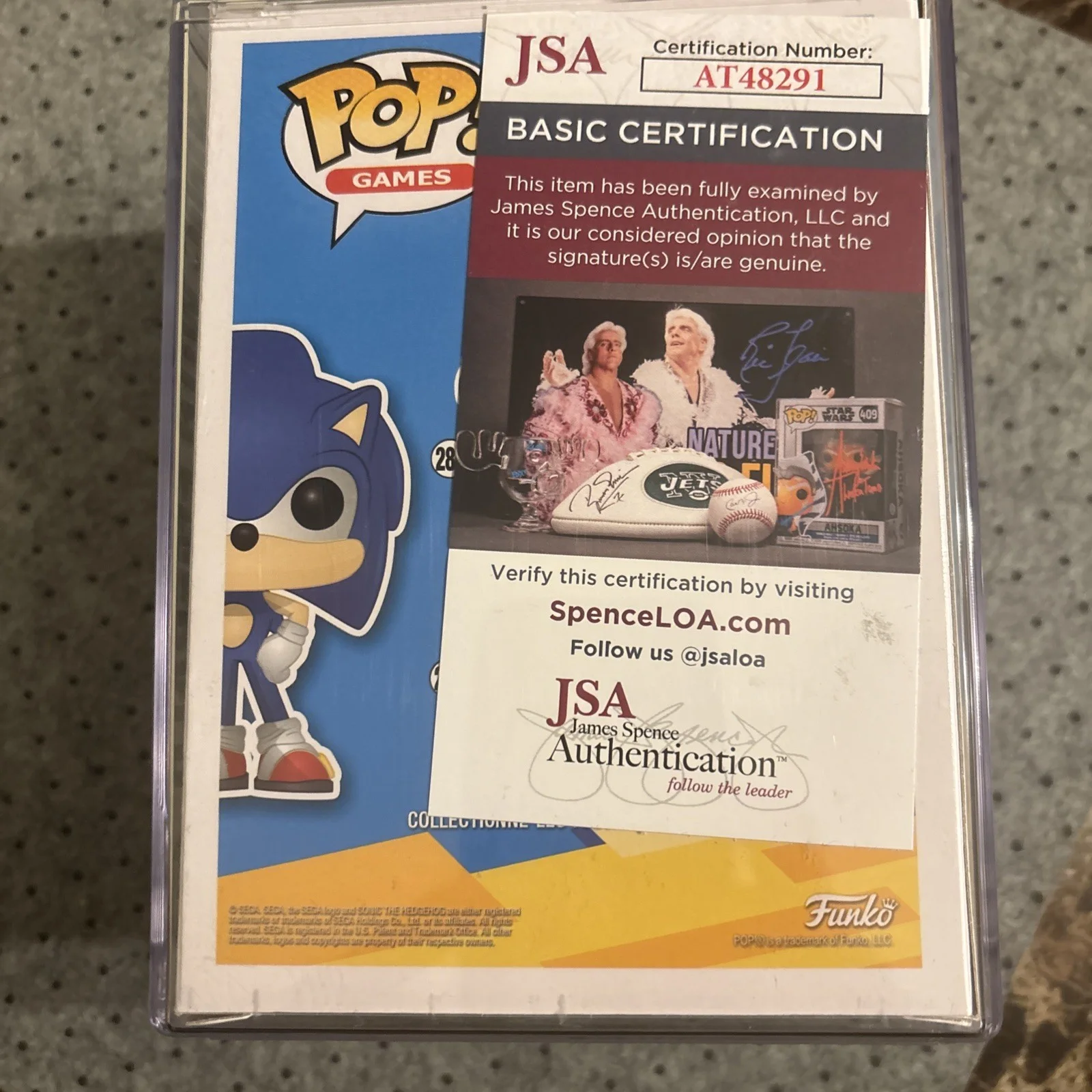 Jason Griffith — Jason Griffith Signed Sonic The Hedgehog Funko 284 Authentic Autograph JSA, image 3