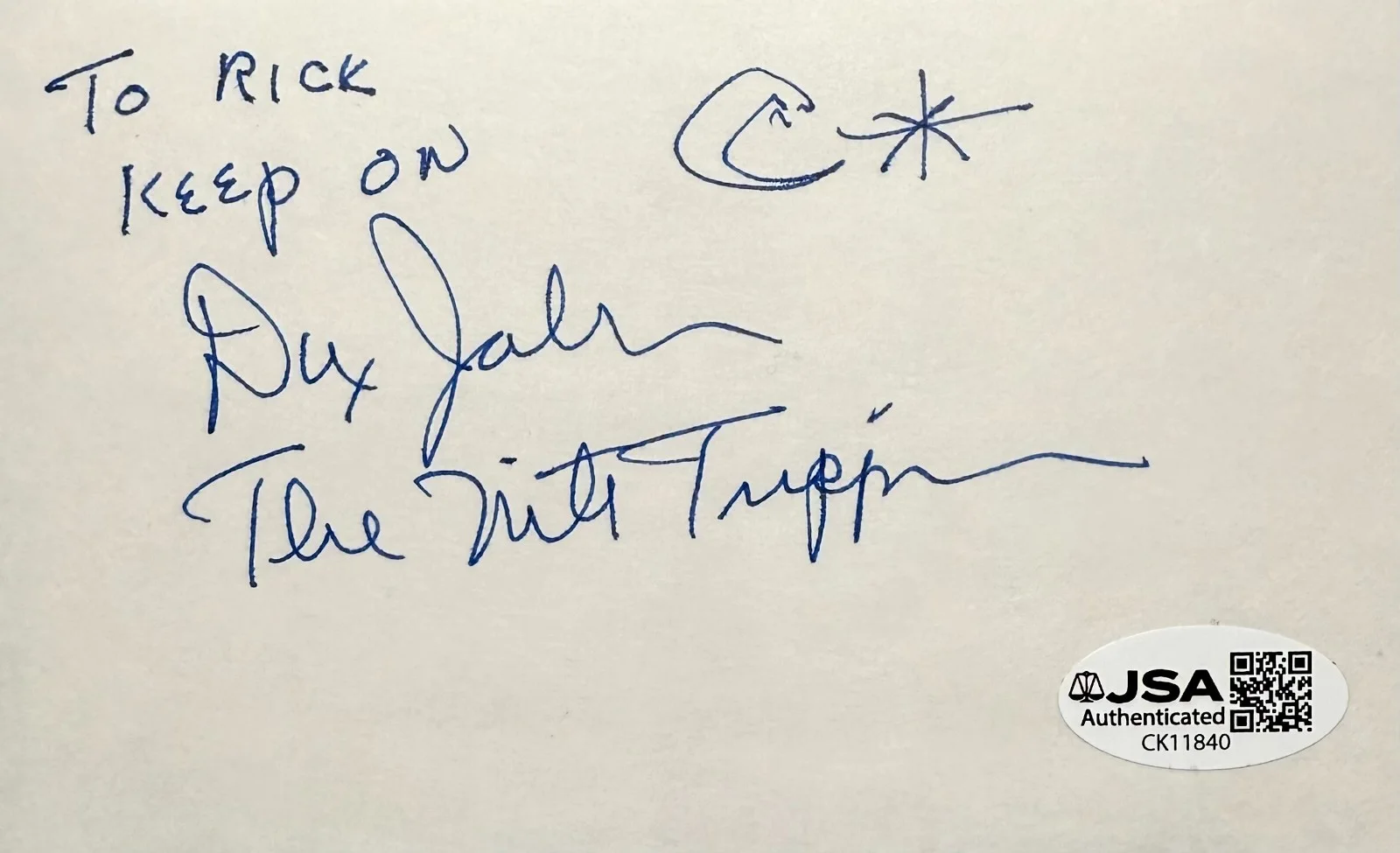 DR. JOHN Signed Autographed 3"x 5" INDEX CARD The Night Tripper JSA CERTIFIED, image 3