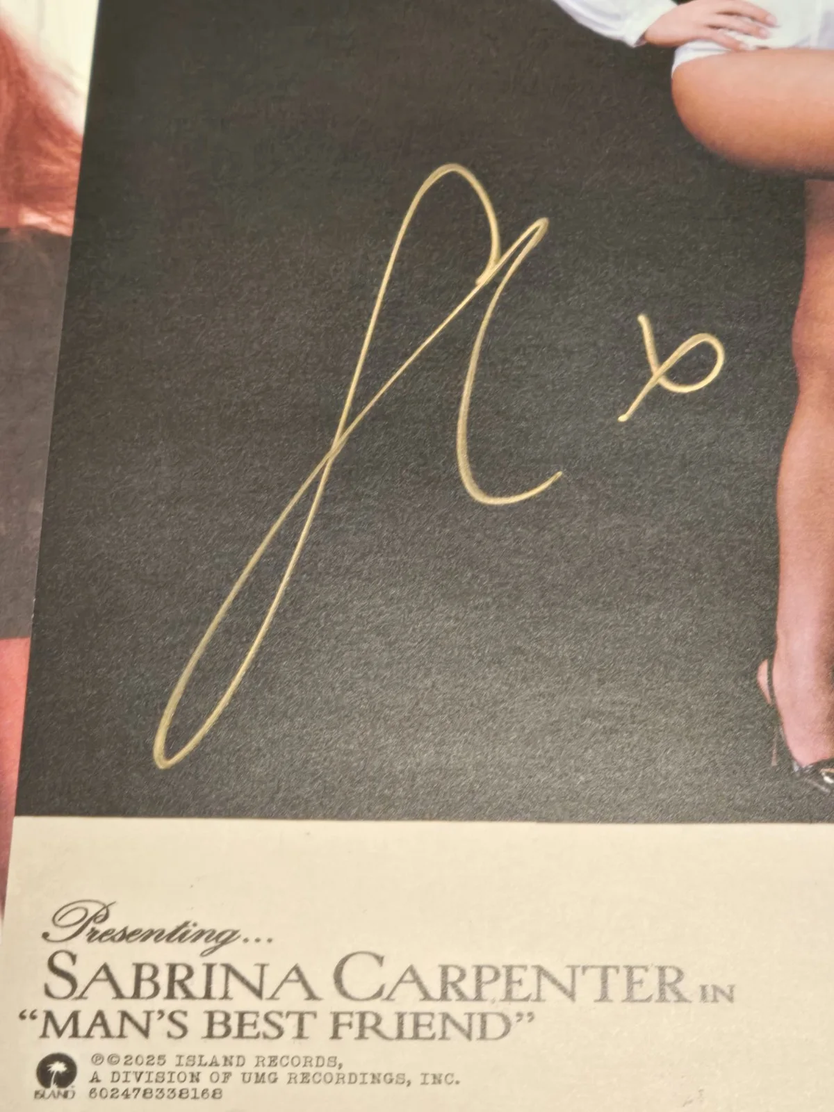Sabrina Carpenter Man's Best Friend Signed Vinyl - JSA Cert, image 2