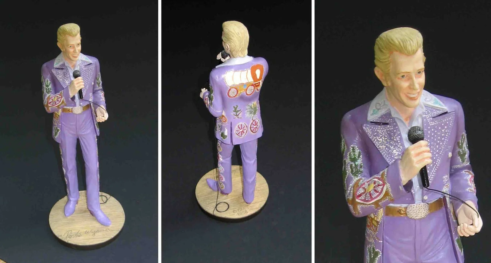 1998 AUTOGRAPHED PORTER WAGONER Bill Hagarty Statue BESIDES Stamped Signature, image 2