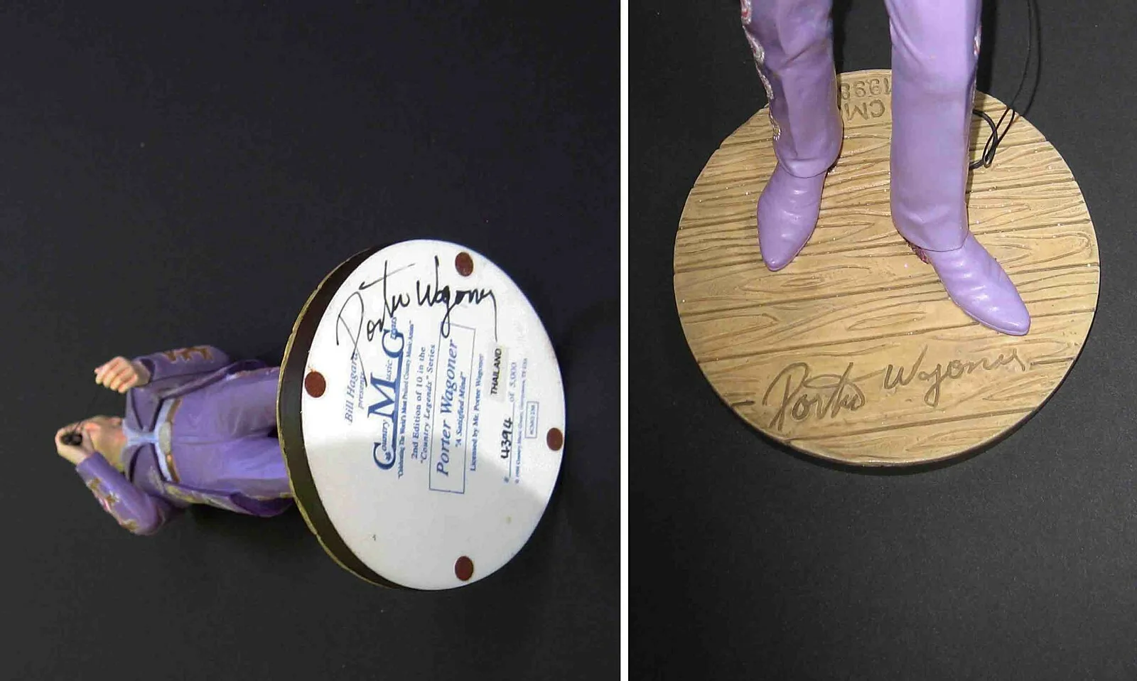 1998 AUTOGRAPHED PORTER WAGONER Bill Hagarty Statue BESIDES Stamped Signature, image 3