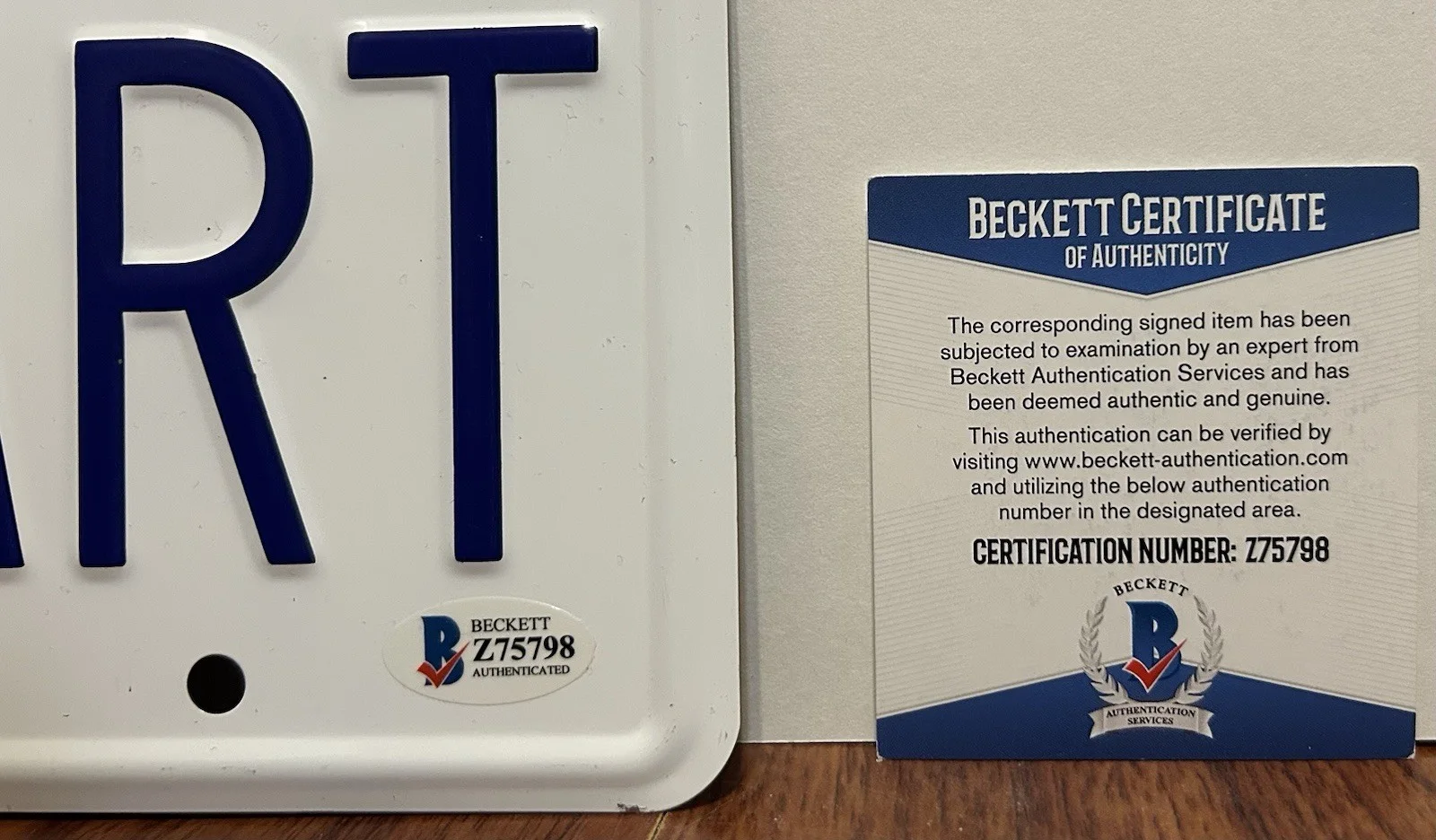 David Cross — DAVID CROSS SIGNED ARRESTED DEVELOPMENT TOBIAS FUNKE LICENSE PLATE BECKETT BAS, image 2