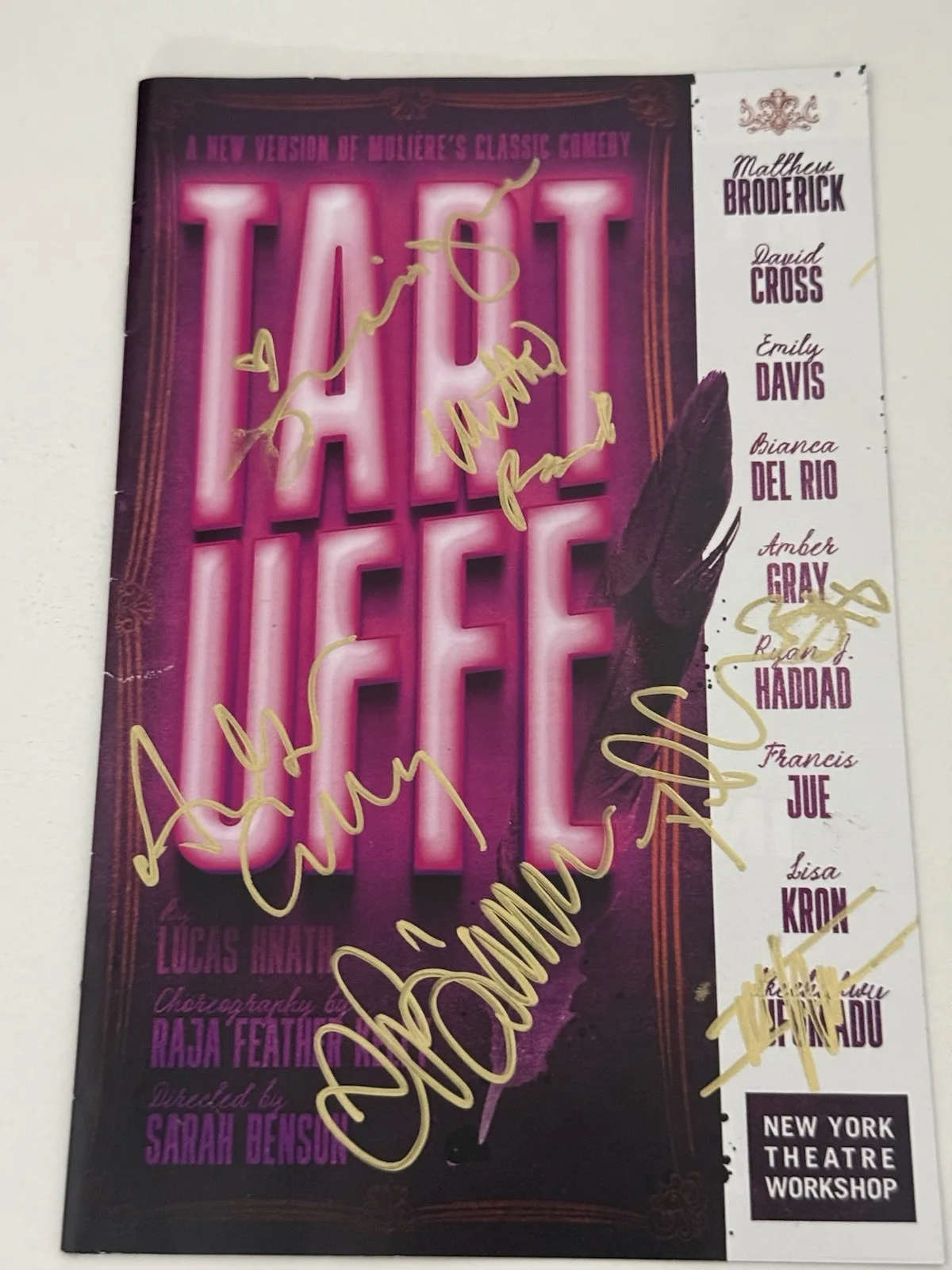 Matthew Broderick, cast members — Tartuffe Matthew Broderick cast signed +6 Off Broadway Playbill Program, image 2