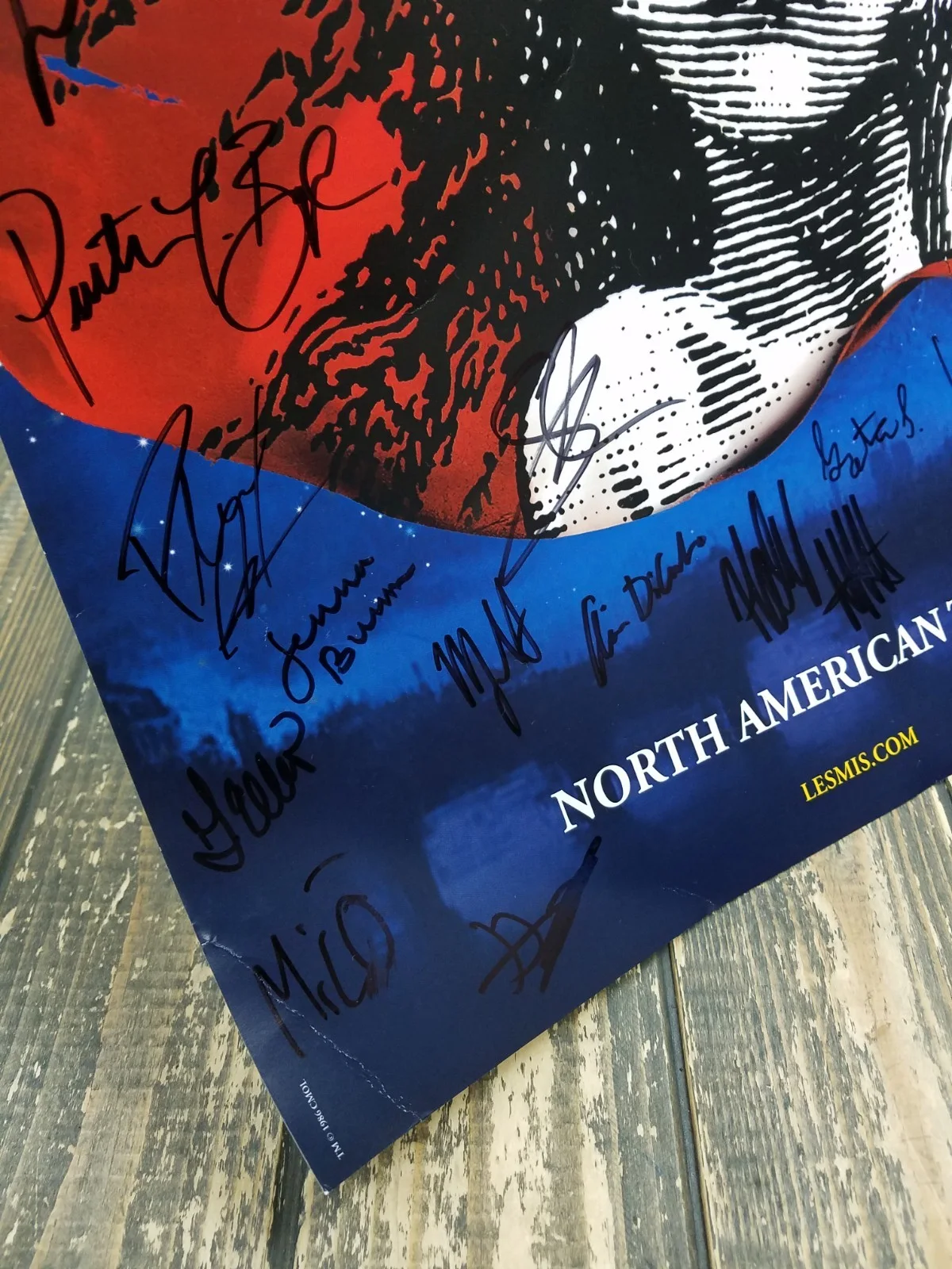 entire cast — Les Miserable Autograph SIGNED by CAST Poster with Lots of Signatures 22" x 14", изображение 5