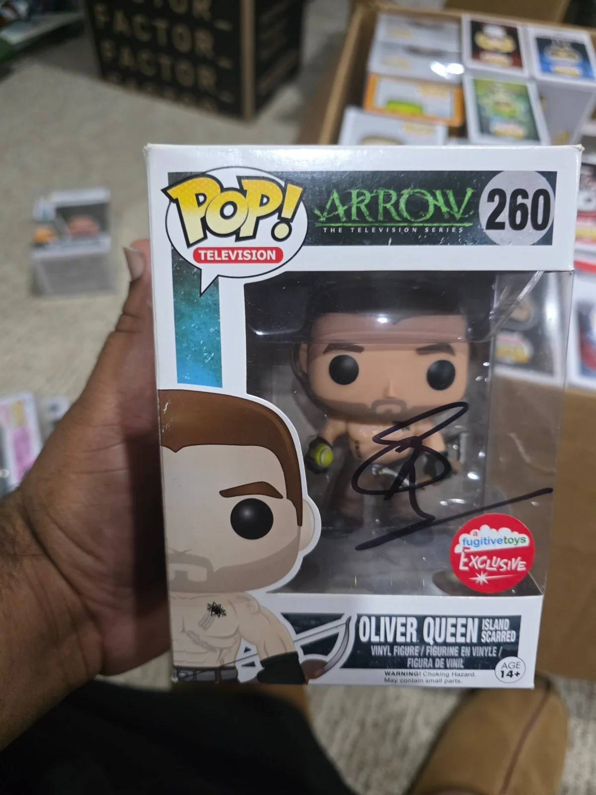STEPHEN AMELL — FUNKO POP STEPHEN AMELL SIGNED THE ARROW OLIVER QUEEN 260 EXCLUSIVE jsa coa