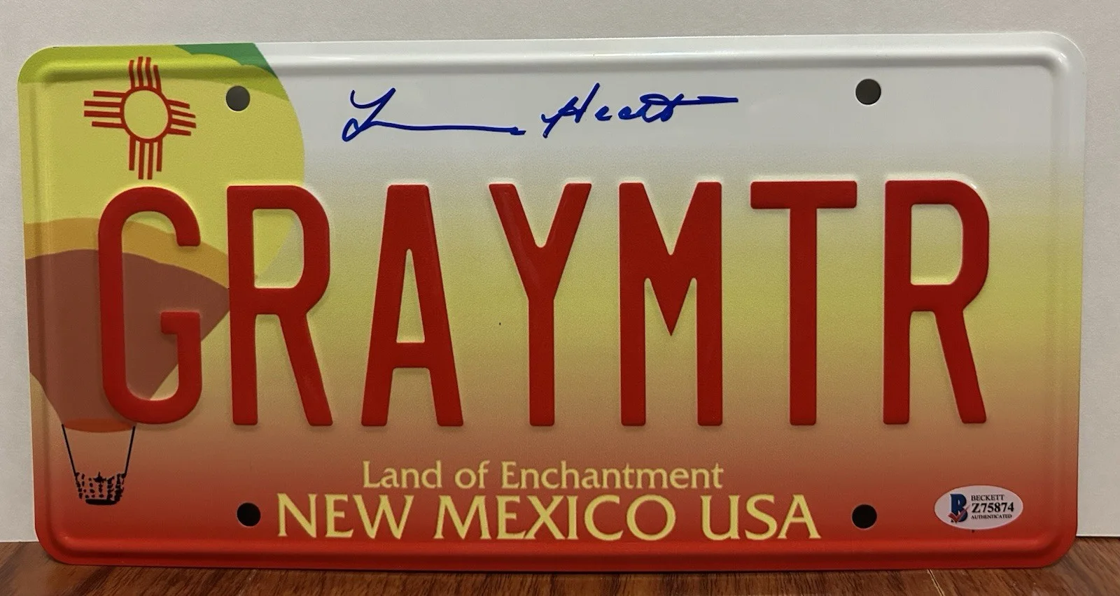 Jessica Hecht — JESSICA HECHT SIGNED BREAKING BAD GRETCHEN SCHWARTZ LICENSE PLATE BECKETT BAS, image 3