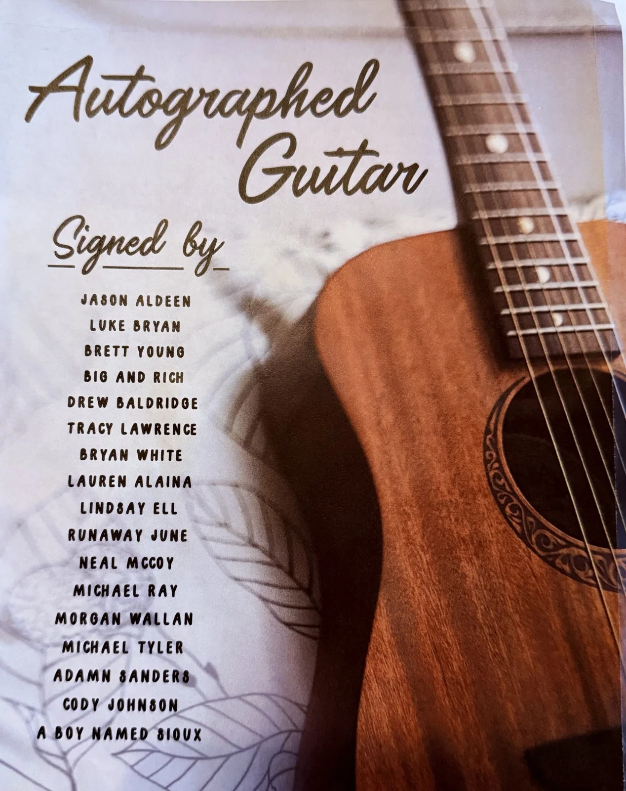Signed Guitar from the 2018 Country Thunder Music Festival held in Florence, AZ, изображение 5