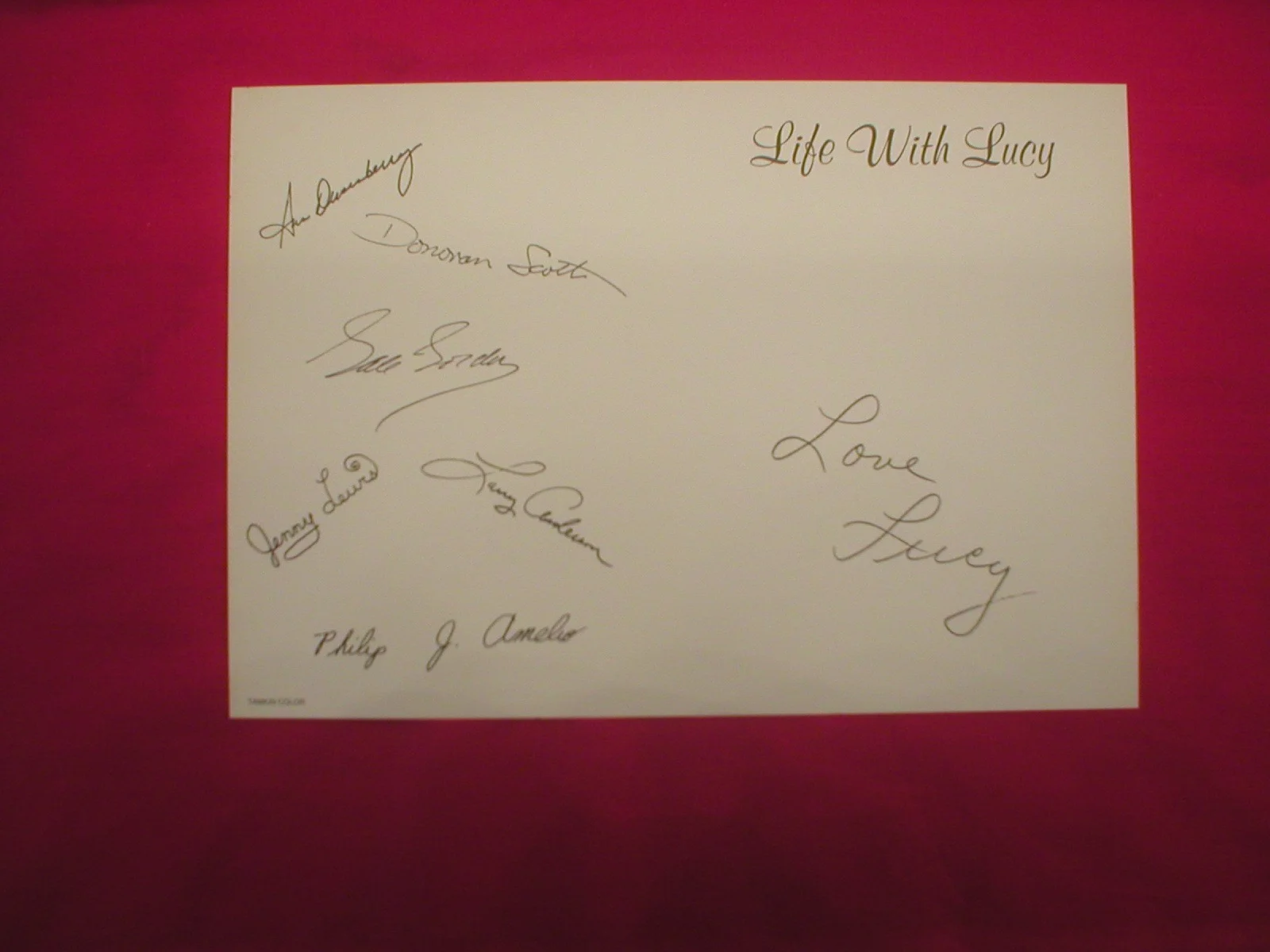 Lucille Ball, Cast — VINTAGE LUCILLE BALL SIGNED PHOTO & CAST OF LIFE WITH LUCY., изображение 3