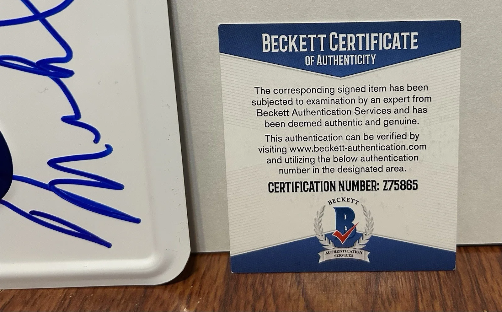 Michael Douglas — MICHAEL DOUGLAS SIGNED FALLING DOWN WILLIAM FOSTER LICENSE PLATE BECKETT BAS, image 2
