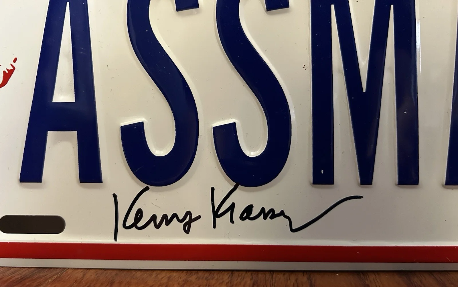 Kenny Kramer — KENNY REAL COSMO KRAMER SEINFELD SIGNED A**MAN LICENSE PLATE BECKETT BAS, image 2