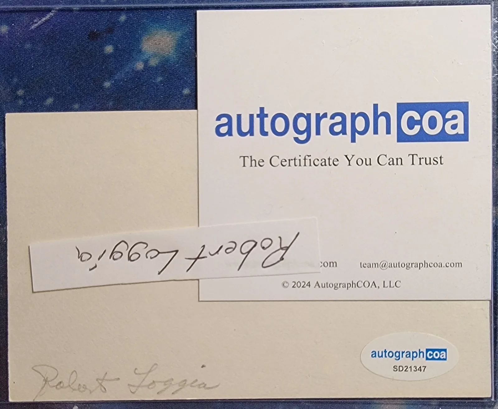 Robert Loggia — Robert Loggia Authentic Signed Index Card W/ ACOA Scarface Big, image 2