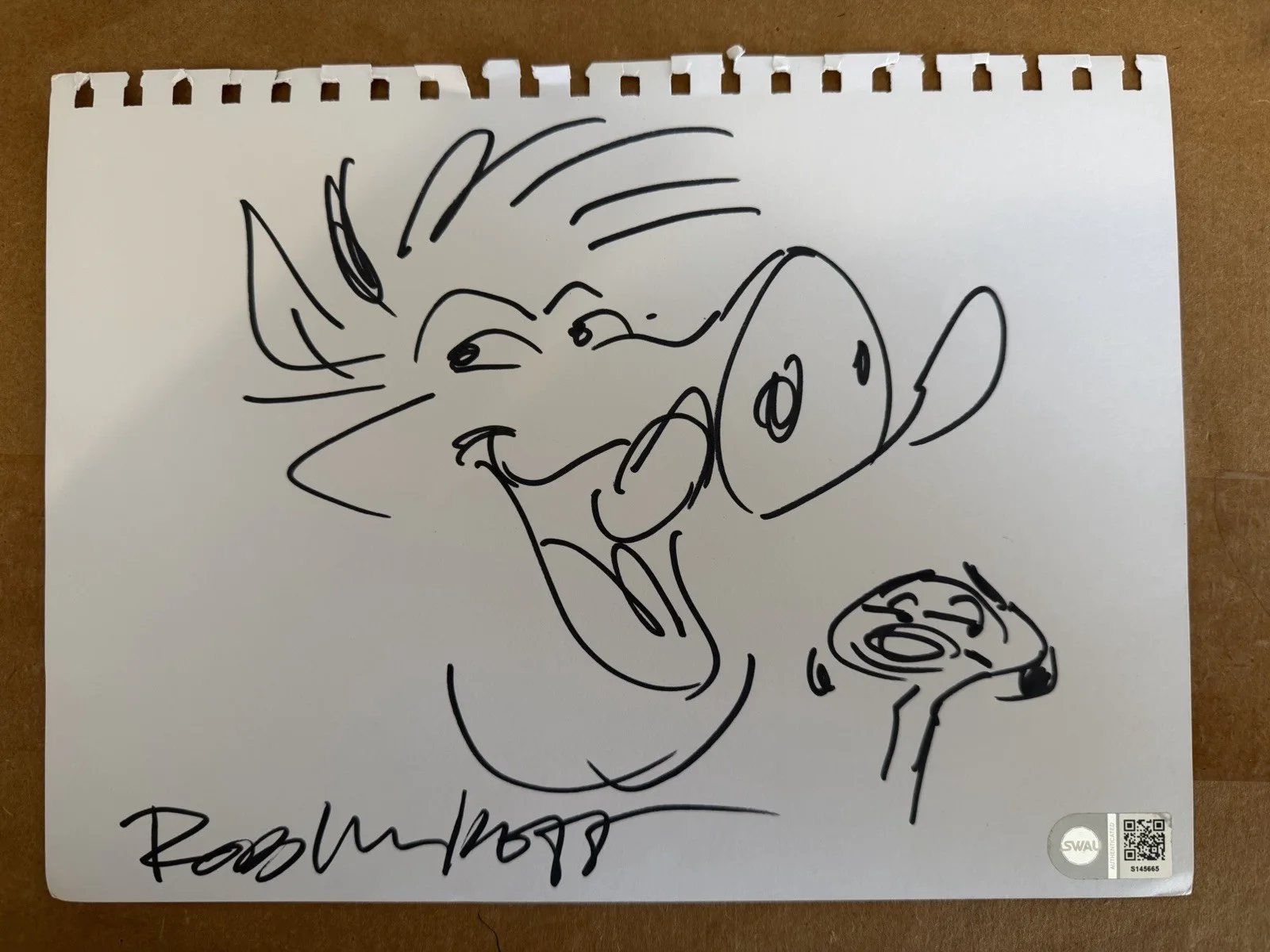 Rob Minkoff Signed Timon Pumbaa Sketch Lion King Director Autograph Exact Proof, изображение 2