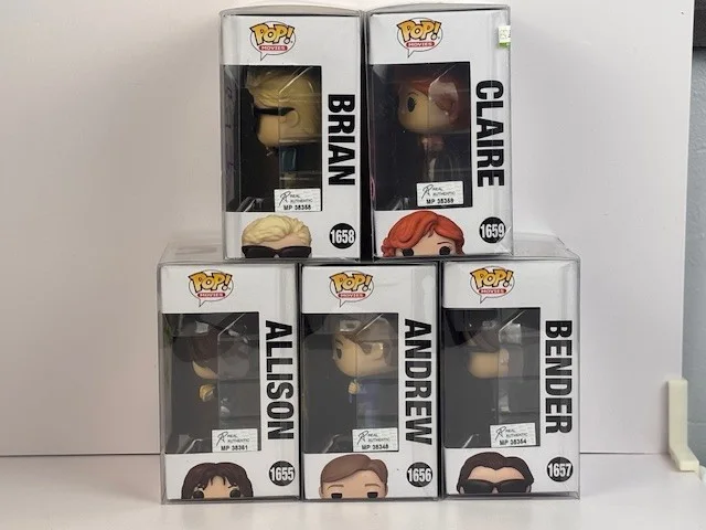 Ringwald, Nelson, Estevez, Sheedy, Michael Hall — Funko Pop Breakfast Club COMPLETE Set of 5 AUTOGRAPHED w/ COA'S-NIB w/PROTECTORS, изображение 2