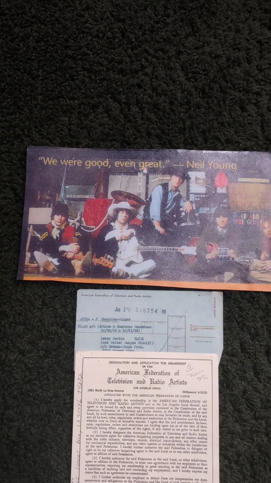 Buffalo Springfield - A Collection Of 5 Signatures - 4 3 X 5 Cards, image 5