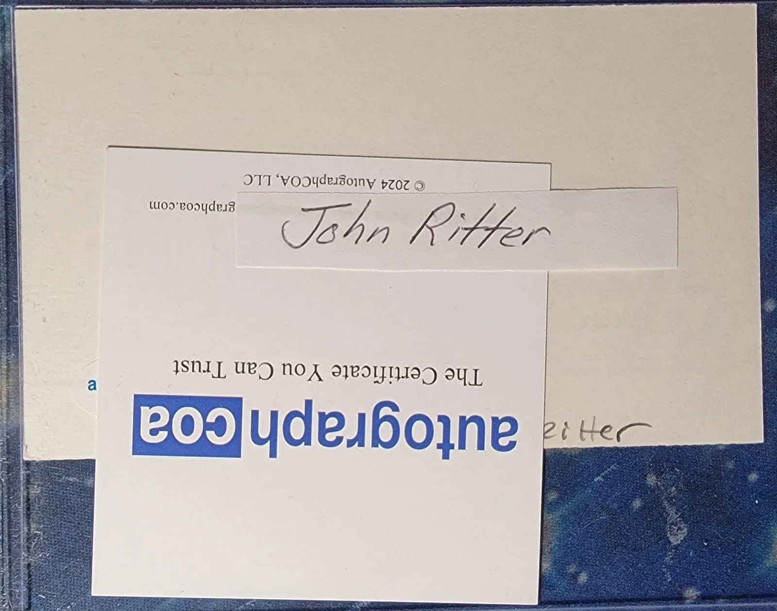 John Ritter — John Ritter Authentic Signed Index Card W/ACOA Three's Company, image 2