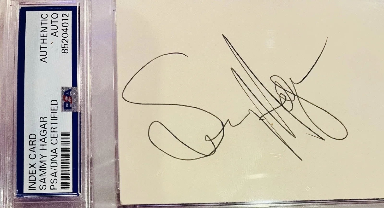 Sammy Hagar Van Halen Signed 3x5 Index Card Nice Autograph PSA/DNA, image 2