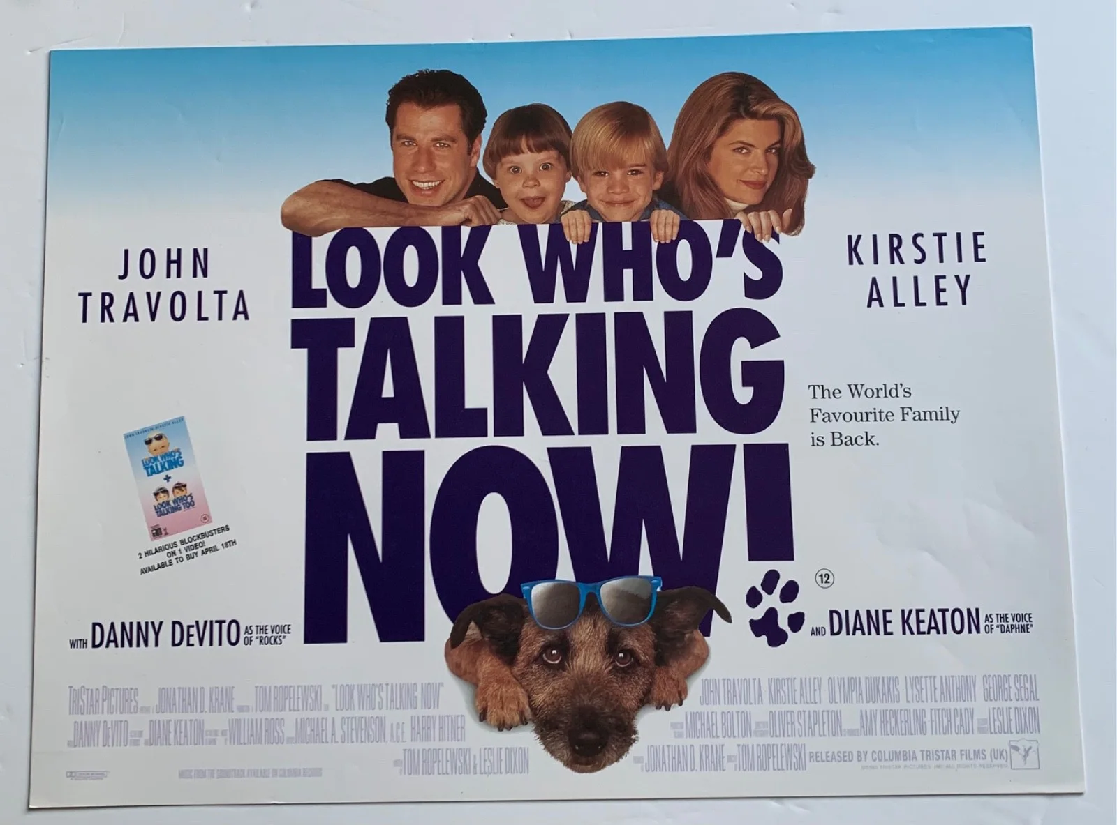 LOOK WHOS TALKING NOW / VINTAGE VIDEO FILM POSTER 1990’S BRITISH JOHN TRAVOLTA, изображение 3