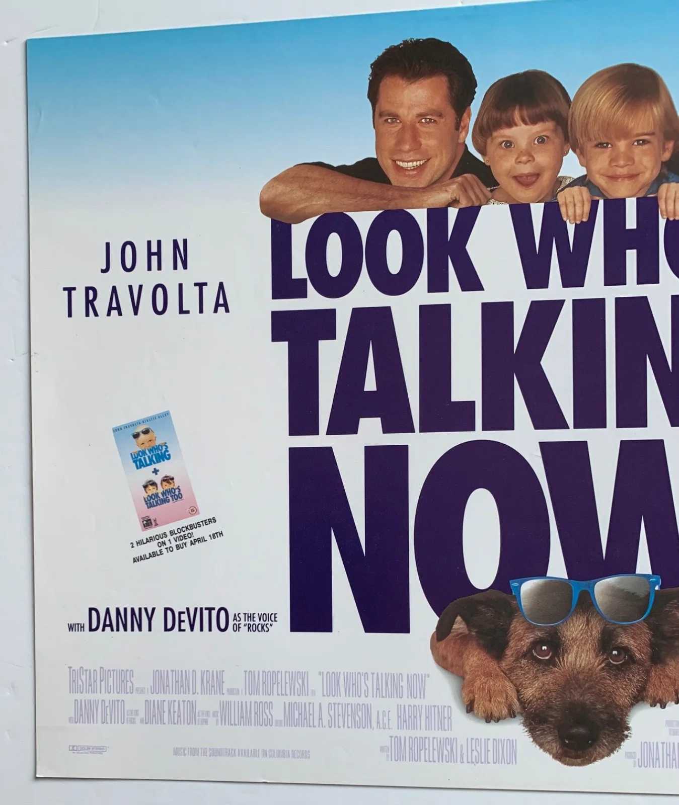 LOOK WHOS TALKING NOW / VINTAGE VIDEO FILM POSTER 1990’S BRITISH JOHN TRAVOLTA, изображение 4