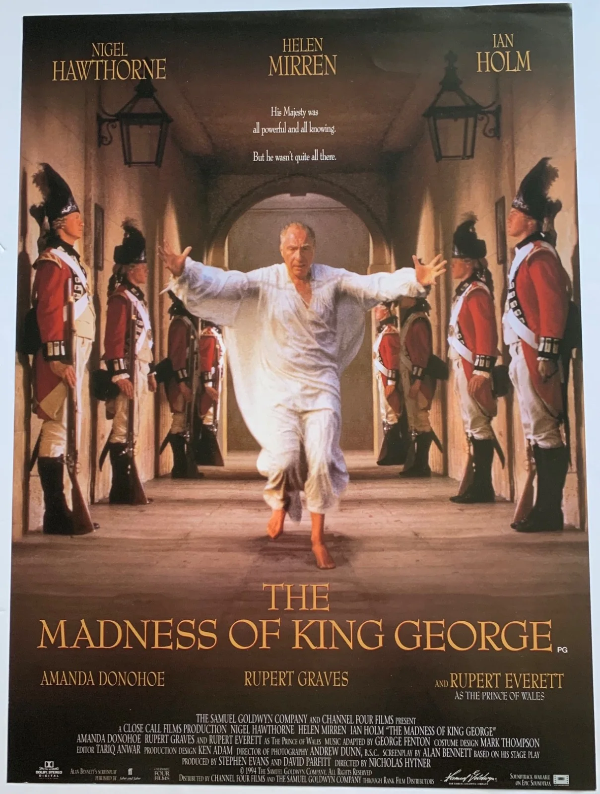 MADNESS OF KING GEORGE / VINTAGE VIDEO FILM POSTER 1990’S BRITISH HELEN MIRREN, изображение 2