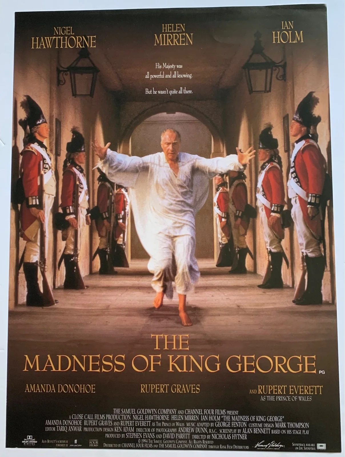 MADNESS OF KING GEORGE / VINTAGE VIDEO FILM POSTER 1990’S BRITISH HELEN MIRREN, изображение 3