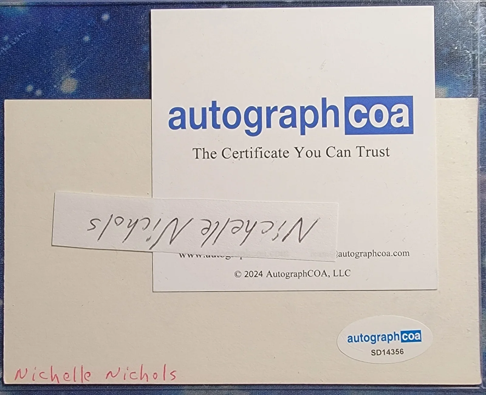 Nichelle Nichols — Nichelle Nichols Authentic Signed Index Card W/ ACOA Star Trek Uhura, image 2