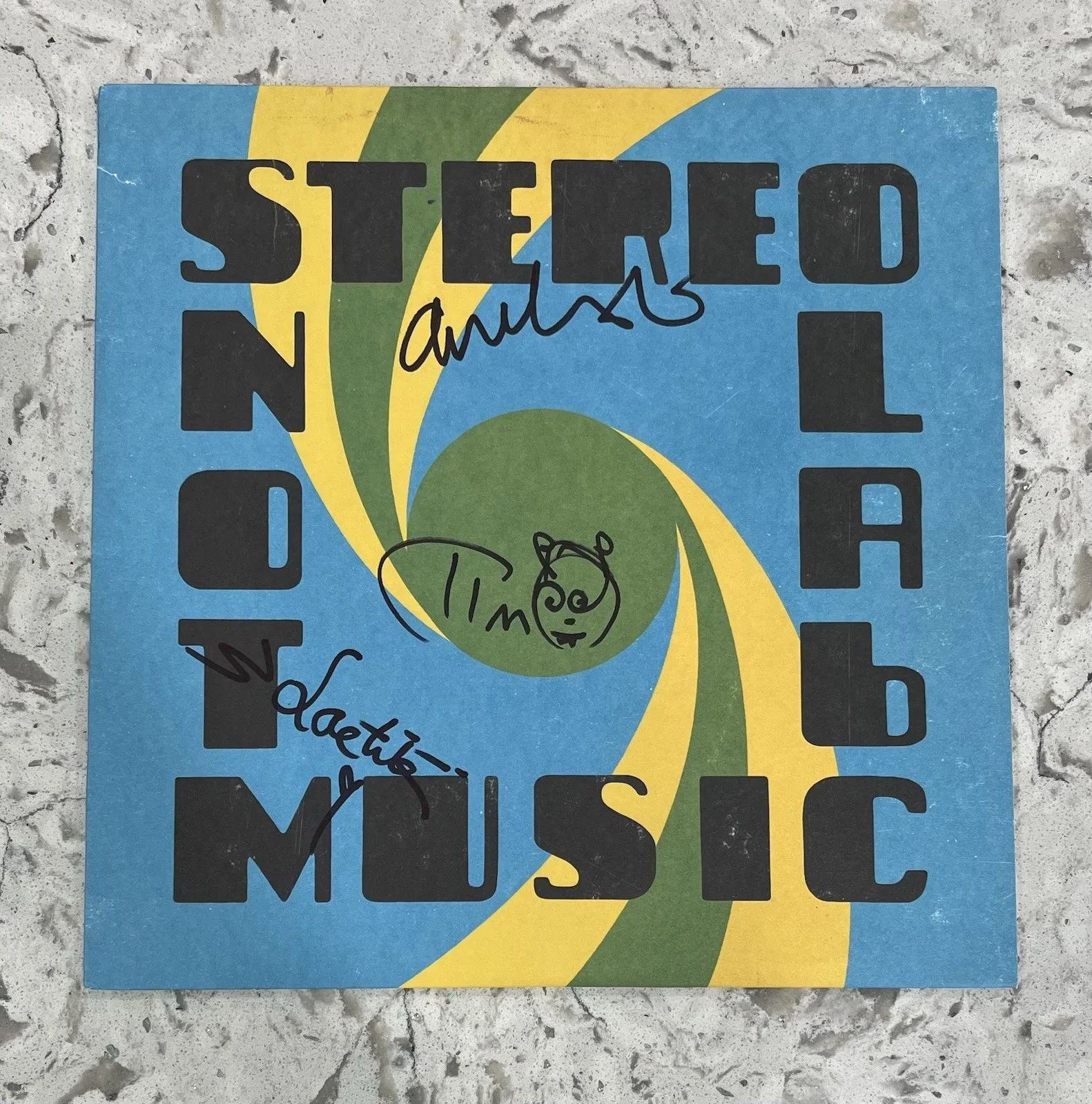 STEREOLAB Not Music Signed Auto Blue Vinyl JSA COA, изображение 2