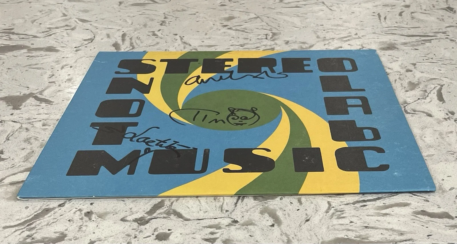 STEREOLAB Not Music Signed Auto Blue Vinyl JSA COA, изображение 5