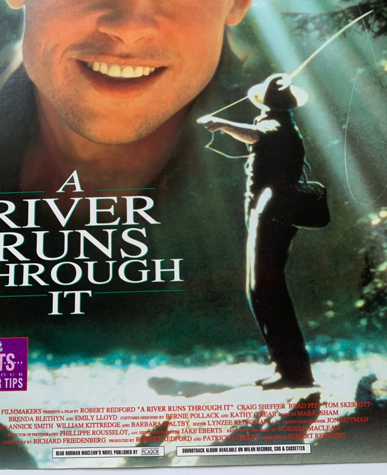 A RIVER RUNS THROUGH IT / VINTAGE VIDEO FILM POSTER 1990’S BRITISH BRAD PITT, изображение 3