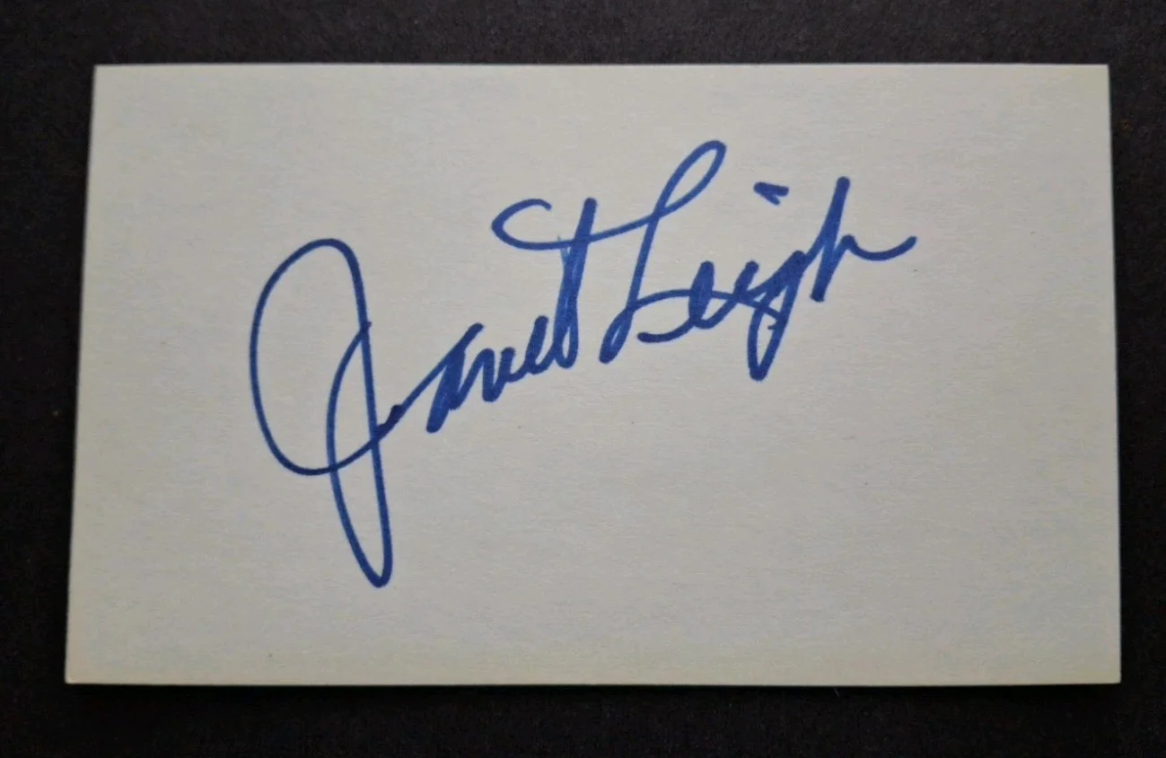 Janet Leigh — JANET LEIGH - SIGNED 3x5 Index Card - PSYCHO " MARION CRANE " ACTRESS /PROOF, image 4
