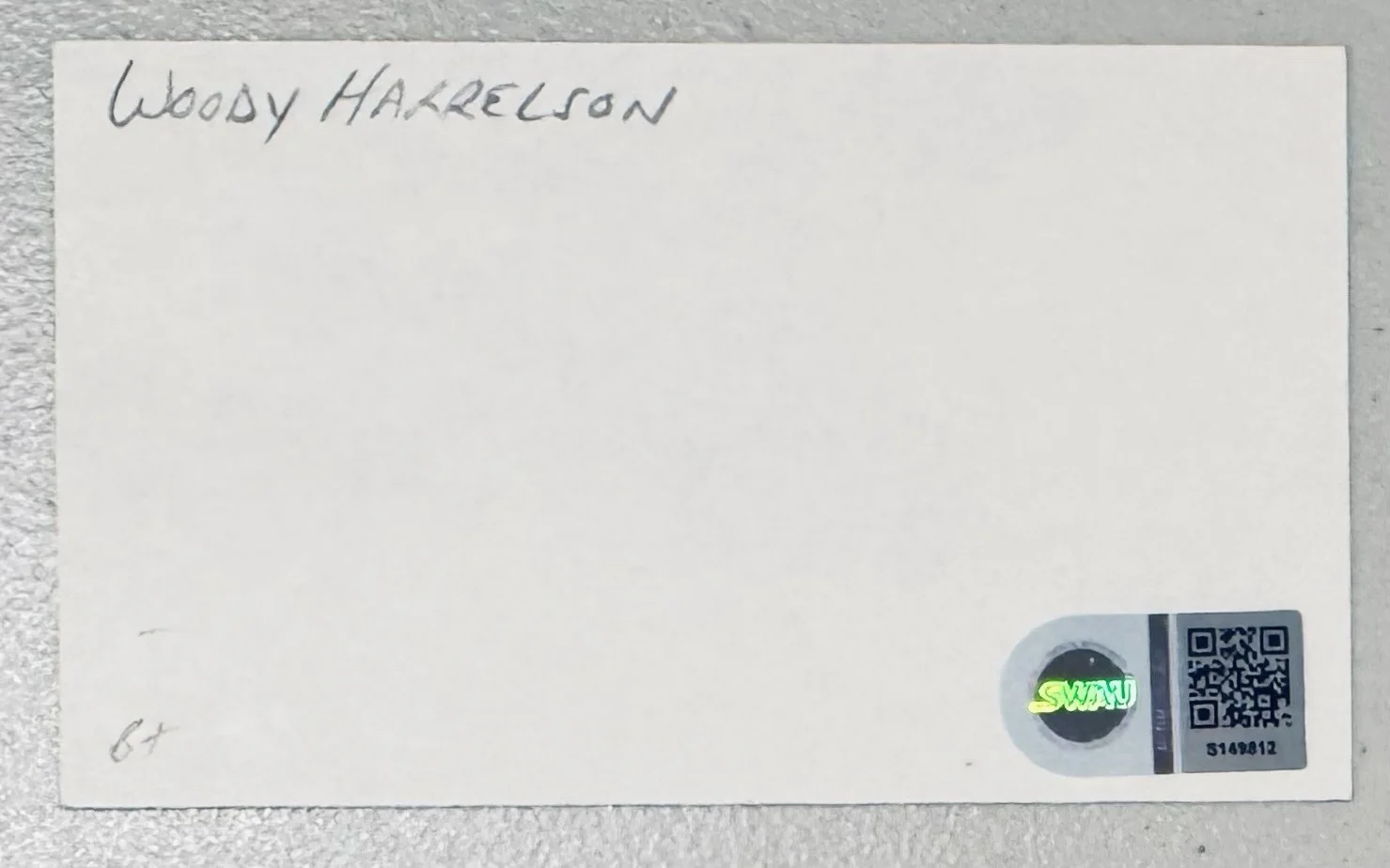 Woody Harrelson Signed Autographed 3x5 Card SWAU COA Cheers White Men Can’t Jump, изображение 2